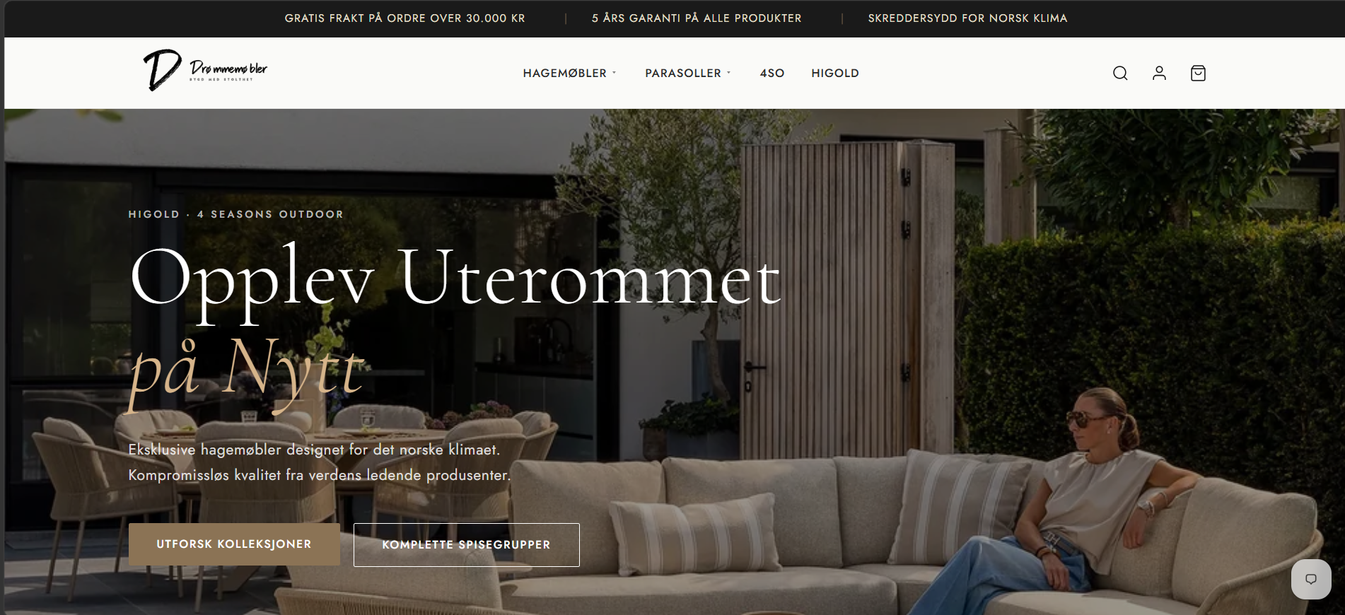 Dromme Møbler website preview