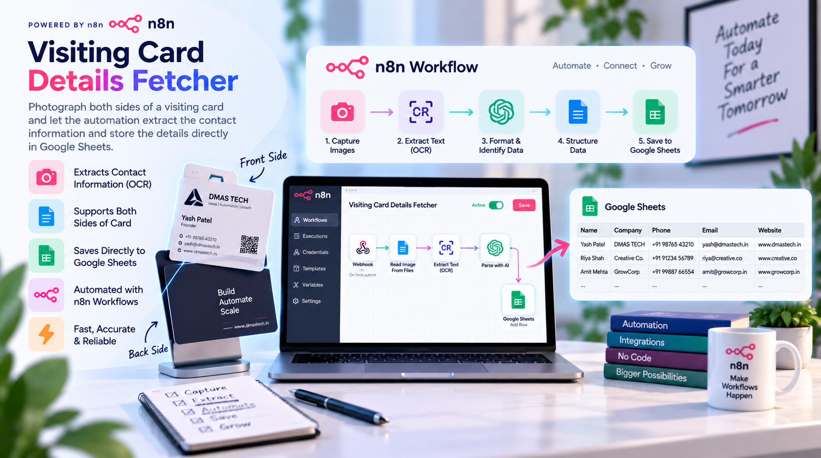 Visiting Card Details Fetcher automation