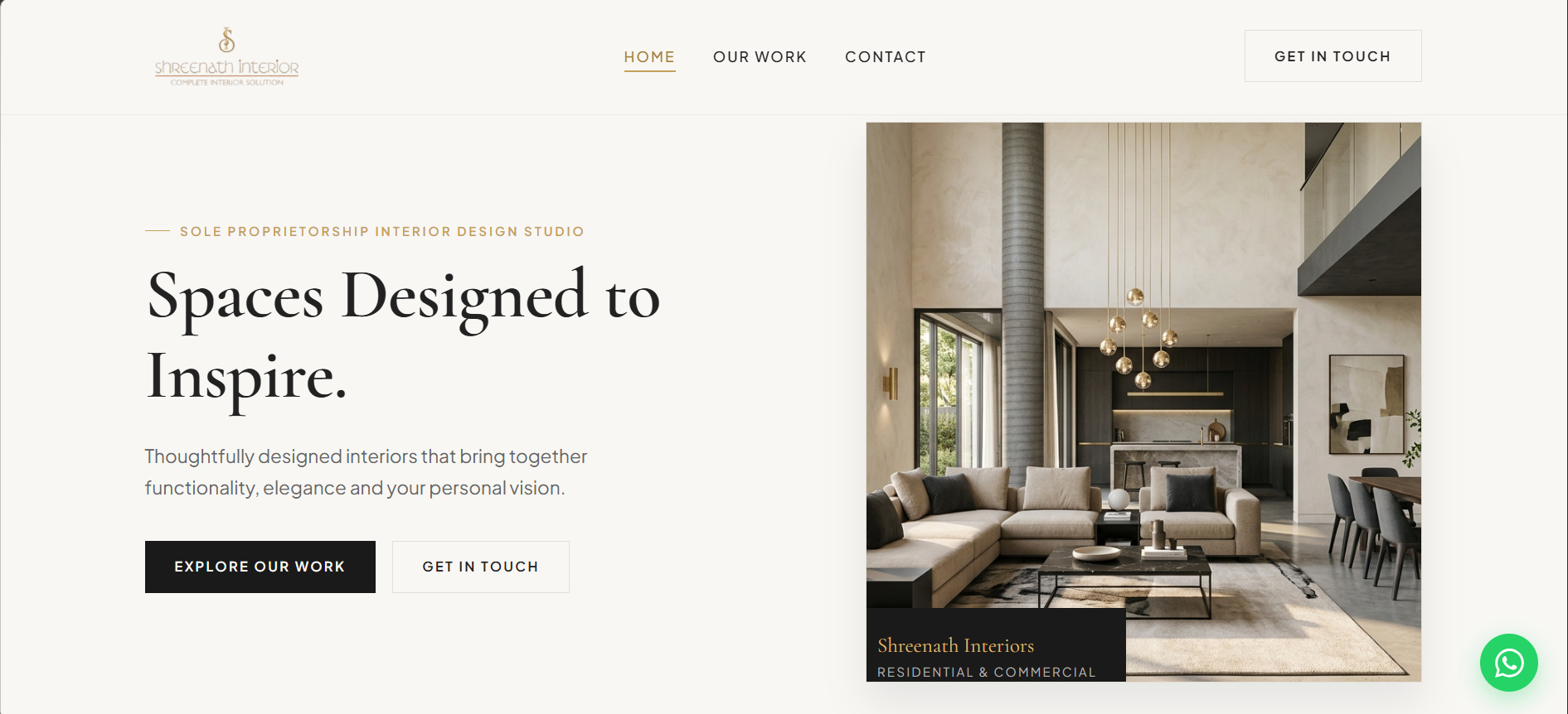 Shreenath Interior website preview